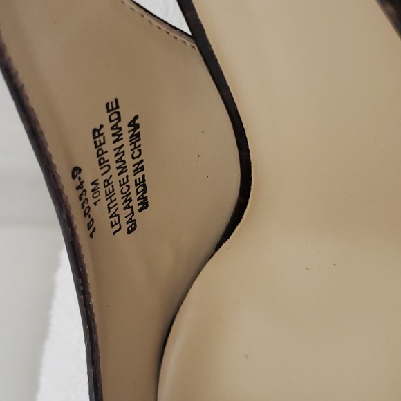 Chadwicks Brown Leather Embossed Slingbacks-Size 10 - Picture 3 of 5